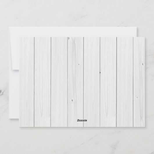 Moderne Rustic Pine Tree Farmhouse-kerstfoto Feestdagenkaart (Achterkant)