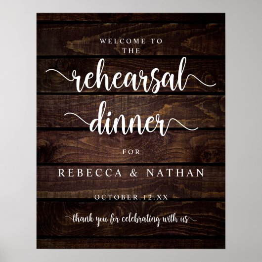Moderne Rustic, Probedinner Welkom Po Poster (Voorkant)