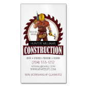 Moderne Rustic Professional Construction Builder Magnetisch Visitekaartje (Voorkant Verticaal)