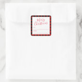 Moderne Rustic Red Black met kerstcadeaus Label (Tas)