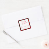 Moderne Rustic Red Black met kerstcadeaus Label (Envelop)
