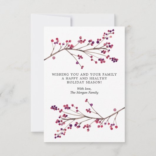 Moderne Rustic Script-kerstfotokaart Bedankkaart (Achterkant)