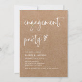 Moderne Rustic Simple Calligraphy Engagement Party Kaart (Voorkant)