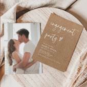 Moderne Rustic Simple Calligraphy Engagement Party Kaart