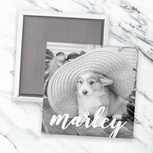 Moderne Rustic Simple Custom Pet-foto Magneet