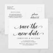 Moderne Rustic Sla de nieuwe datum op, nodigt uit  Briefkaart (Voorkant / Achterkant)