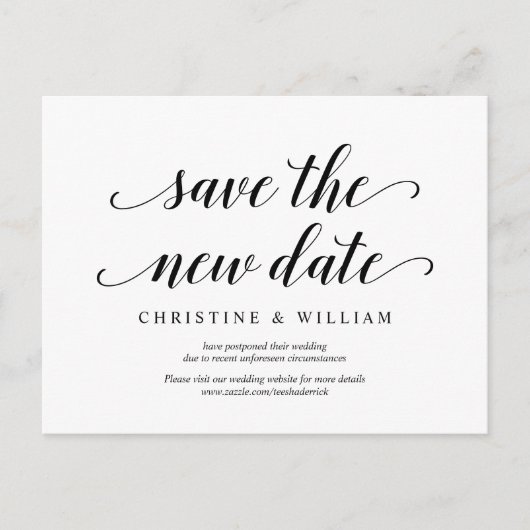 Moderne Rustic Sla de nieuwe datum op, nodigt uit  Briefkaart (Voorkant)