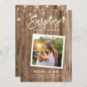 Moderne Rustic Snapshot Surprise Verloving foto Save The Date (Voorkant / Achterkant)