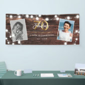 Moderne Rustic String Lights Gold Fab 70th Birthda Spandoek (Beurs)