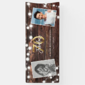 Moderne Rustic String Lights Gold Fab 70th Birthda Spandoek (Verticaal)