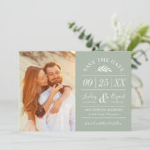 Moderne Rustic Typografie Foto Opslaan Datum Uitno Kaart (Staand voorkant)