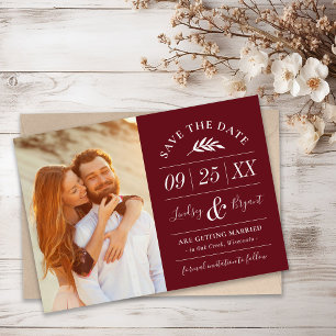 Moderne Rustic Typografie Foto Opslaan Datum Uitno Kaart