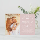 Moderne Rustic Typografie Foto Opslaan Datum Uitno Kaart (Staand voorkant)