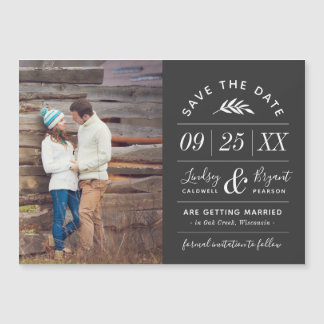 Moderne Rustic Typografie Foto slaat de datum op