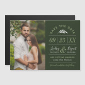 Moderne Rustic Typografie Foto slaat de datum op (Voorkant / Achterkant)