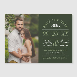 Moderne Rustic Typografie Foto slaat de datum op