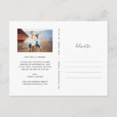 Moderne Rustic Typografie Foto slaat de datum op Aankondigingskaart (Achterkant)