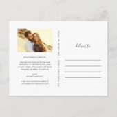 Moderne Rustic Typografie Foto slaat de datum op Aankondigingskaart (Achterkant)