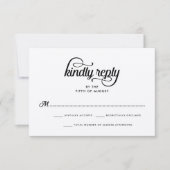 Moderne Rustic Typography Wedding RSVP Kaart (Voorkant)