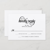 Moderne Rustic Typography Wedding RSVP Kaart (Voorkant / Achterkant)