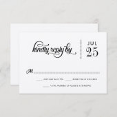 Moderne Rustic Typography Wedding RSVP Kaart (Voorkant / Achterkant)