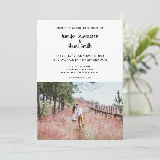 Moderne rustic voeg je eigen foto's Weddenschap to Kaart (Staand voorkant)