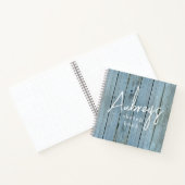 Moderne Rustic Washed Wood Script Typografie Schet Notitieboek (Binnen)
