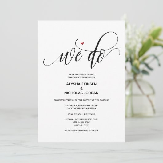 Moderne Rustic We Wedding Kaart (Staand voorkant)