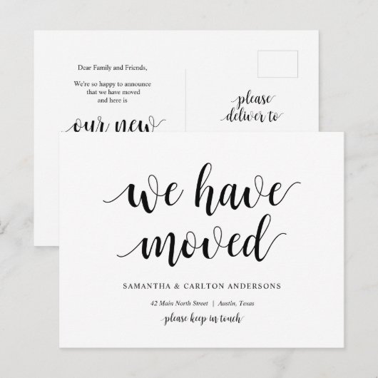 Moderne Rustic, we zijn verhuisd, we richten aanko Briefkaart (Voorkant / Achterkant)