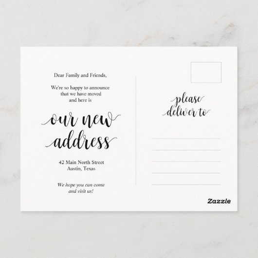 Moderne Rustic, we zijn verhuisd, we richten aanko Briefkaart (Achterkant)