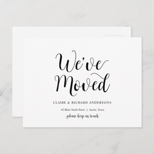 Moderne Rustic, we zijn verhuisd, we richten de aa Briefkaart (Voorkant / Achterkant)