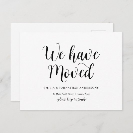 Moderne Rustic, we zijn verhuisd, we richten de aa Briefkaart (Voorkant / Achterkant)