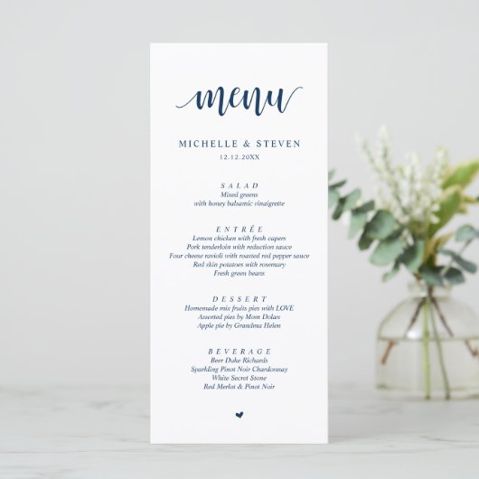 Moderne Rustic Weddenschap-menu Menu (Staand voorkant)
