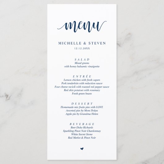 Moderne Rustic Weddenschap-menu Menu (Voorkant)