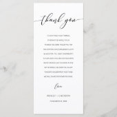 Moderne Rustic Wedding Reception Hartelijk dank Menu (Voorkant)