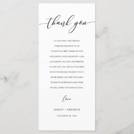 Moderne Rustic Wedding Reception Hartelijk dank Menu