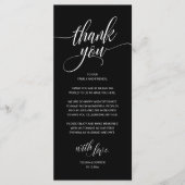 Moderne Rustic Wedding Reception Hartelijk dank Programmakaart (Voorkant)