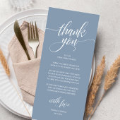 Moderne Rustic Wedding Reception Hartelijk dank Programmakaart