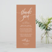 Moderne Rustic Wedding Reception Hartelijk dank Programmakaart (Staand voorkant)