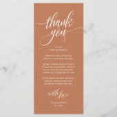 Moderne Rustic Wedding Reception Hartelijk dank Programmakaart (Voorkant)