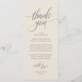 Moderne Rustic Wedding Reception Hartelijk dank Programmakaart (Voorkant)