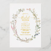 Moderne Rustic Wildflower Spring Vrijgezellenfeest Folie Uitnodiging (Voorkant)