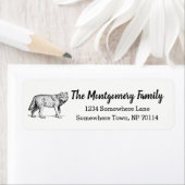 Moderne Rustic Wolf Illustratie & Familienaam Etiket (Insitu)