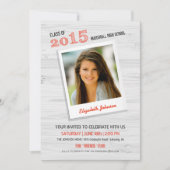 Moderne Rustic Wood Afstuderen Uitnodiging / Foto (Voorkant)