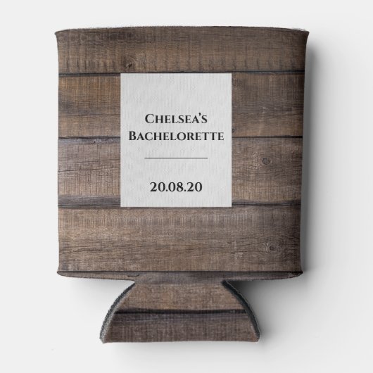 Moderne Rustic Wood - Gepersonaliseerde partijKoel Blikjeskoeler (Voorkant)
