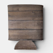 Moderne Rustic Wood Monogram-weddenschap Blikjeskoeler (Achterkant)