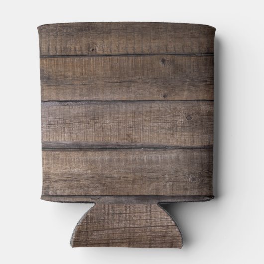 Moderne Rustic Wood Monogram-weddenschap Blikjeskoeler (Achterkant)