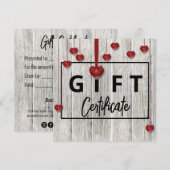 Moderne Rustic Wood Valentijnsdag Hearts Cadeaukaa (Voorkant / Achterkant)