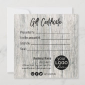 Moderne Rustic Wood Valentijnsdag Hearts Cadeaukaa (Achterkant)