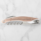 Moderne Rustic Wooden Monogram fles Kurkentrekker (Achterkant)